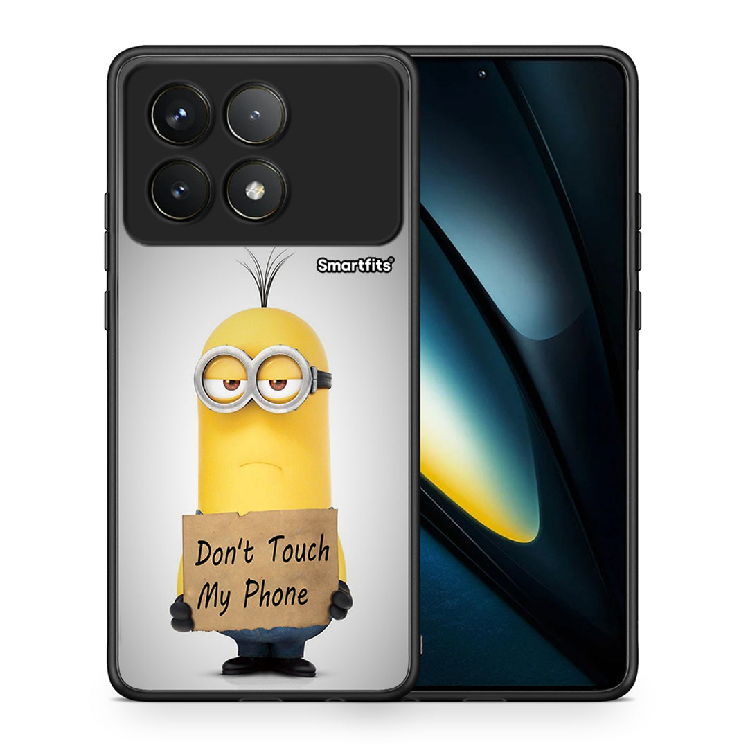 Θήκη Xiaomi Poco F6 Pro 5G Minion Text από τη Smartfits με σχέδιο στο πίσω μέρος και μαύρο περίβλημα | Xiaomi Poco F6 Pro 5G Minion Text case with colorful back and black bezels