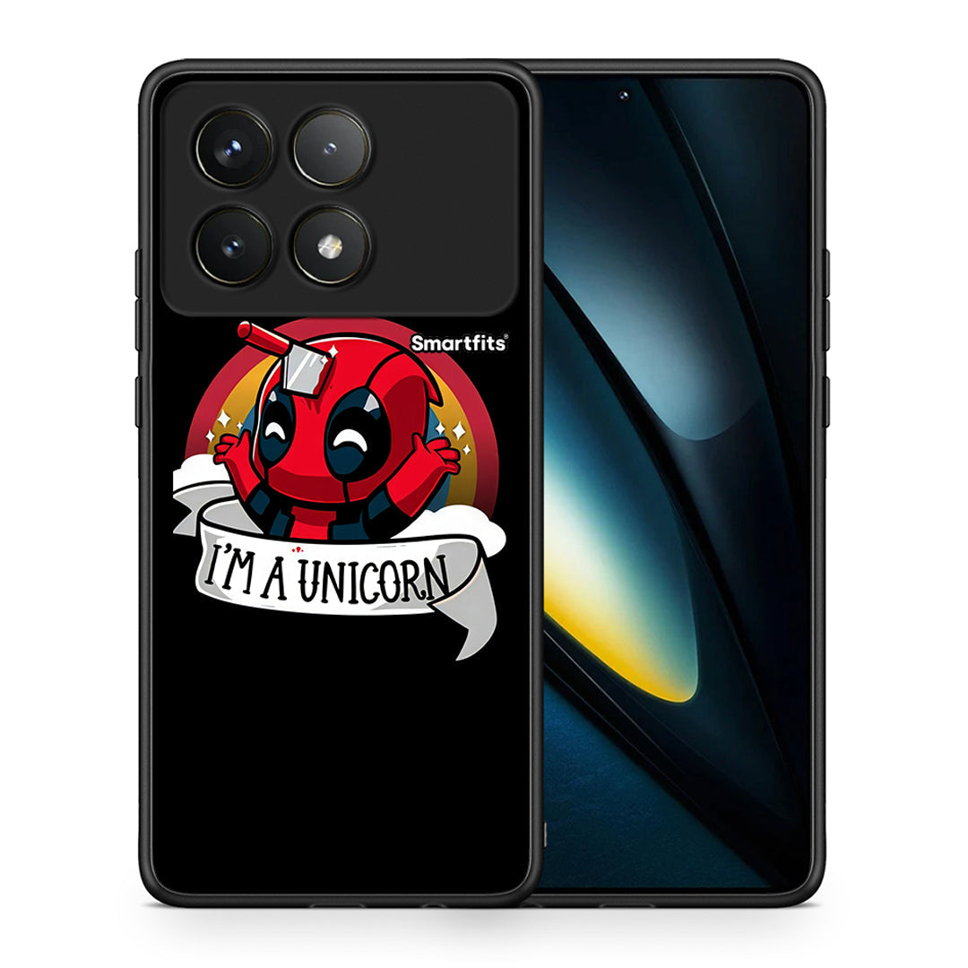 Θήκη Xiaomi Poco F6 Pro 5G Unicorn Deadpool από τη Smartfits με σχέδιο στο πίσω μέρος και μαύρο περίβλημα | Xiaomi Poco F6 Pro 5G Unicorn Deadpool case with colorful back and black bezels