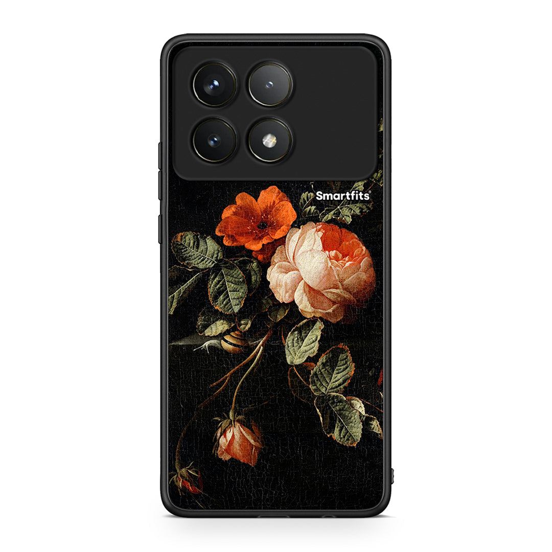 Xiaomi Poco F6 Pro 5G Vintage Roses θήκη από τη Smartfits με σχέδιο στο πίσω μέρος και μαύρο περίβλημα | Smartphone case with colorful back and black bezels by Smartfits