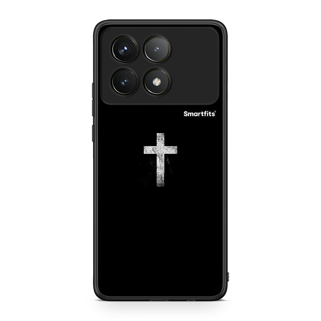 Xiaomi Poco F6 Pro 5G White Cross θήκη από τη Smartfits με σχέδιο στο πίσω μέρος και μαύρο περίβλημα | Smartphone case with colorful back and black bezels by Smartfits