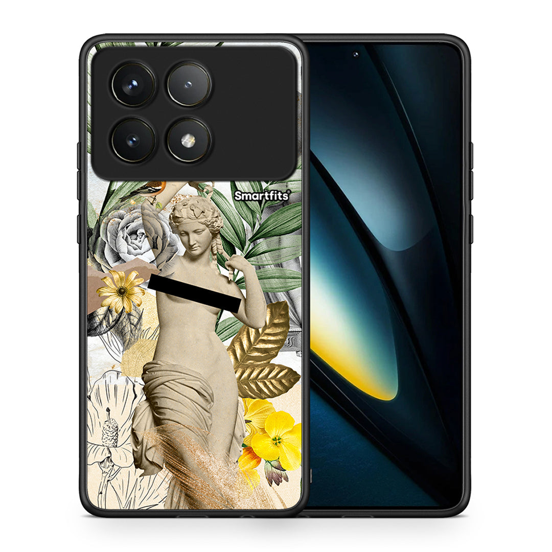 Θήκη Xiaomi Poco F6 Pro 5G Woman Statue από τη Smartfits με σχέδιο στο πίσω μέρος και μαύρο περίβλημα | Xiaomi Poco F6 Pro 5G Woman Statue case with colorful back and black bezels