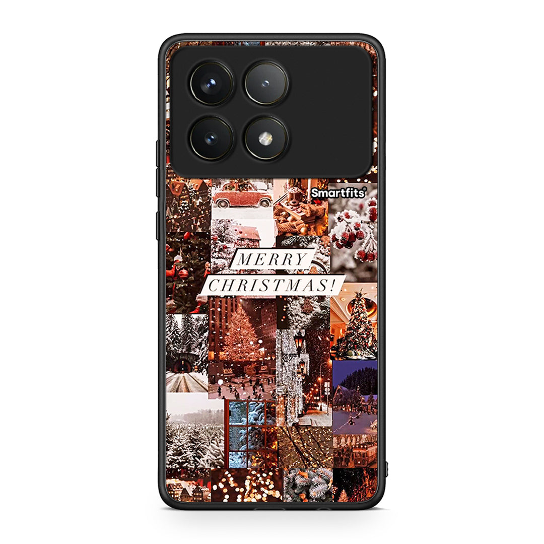 Xiaomi Poco F6 Pro 5G Xmas Collage θήκη από τη Smartfits με σχέδιο στο πίσω μέρος και μαύρο περίβλημα | Smartphone case with colorful back and black bezels by Smartfits