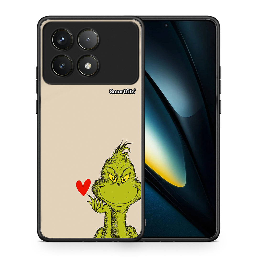 Θήκη Xiaomi Poco F6 Pro 5G Xmas Grinch από τη Smartfits με σχέδιο στο πίσω μέρος και μαύρο περίβλημα | Xiaomi Poco F6 Pro 5G Xmas Grinch case with colorful back and black bezels