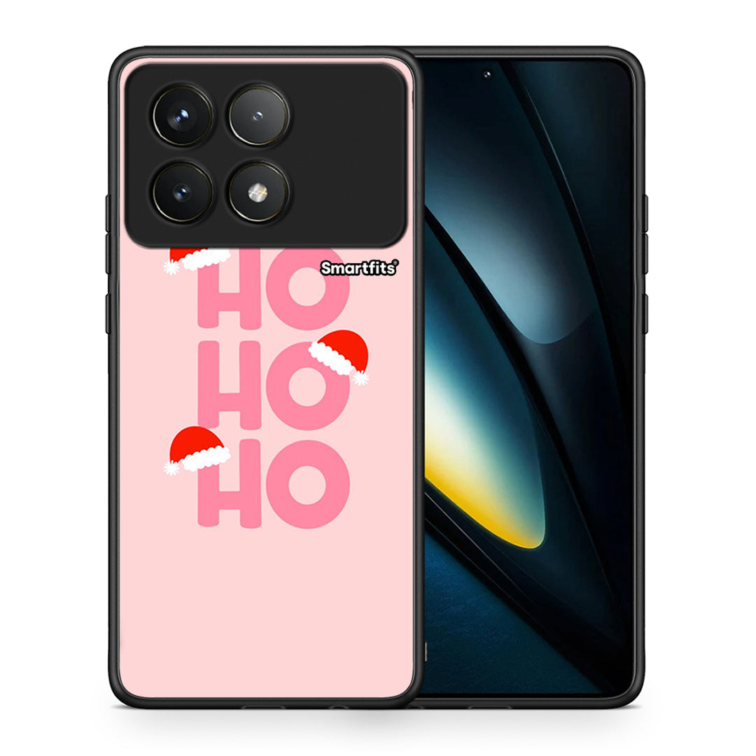 Θήκη Xiaomi Poco F6 Pro 5G Xmas Ho Ho Ho από τη Smartfits με σχέδιο στο πίσω μέρος και μαύρο περίβλημα | Xiaomi Poco F6 Pro 5G Xmas Ho Ho Ho case with colorful back and black bezels