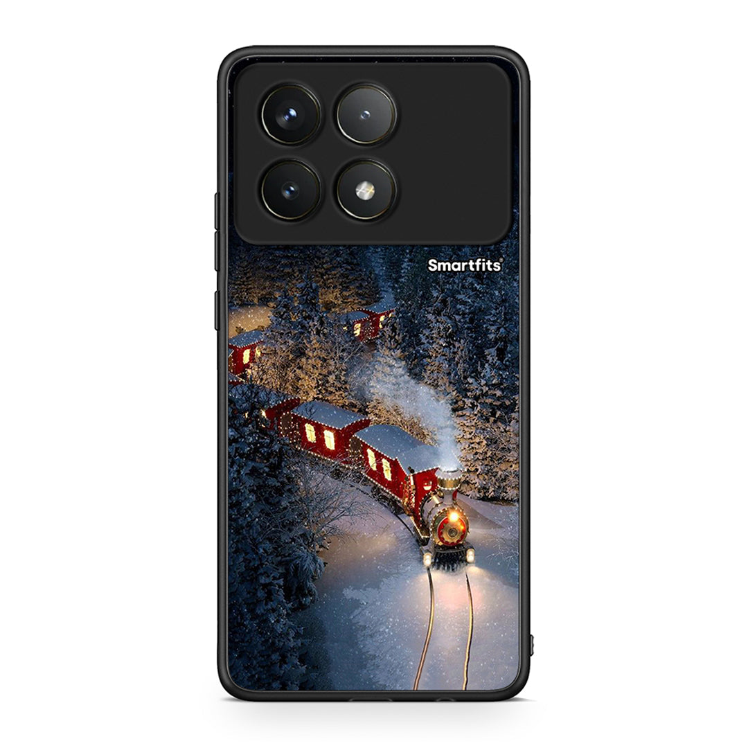 Xiaomi Poco F6 Pro 5G Xmas Train θήκη από τη Smartfits με σχέδιο στο πίσω μέρος και μαύρο περίβλημα | Smartphone case with colorful back and black bezels by Smartfits