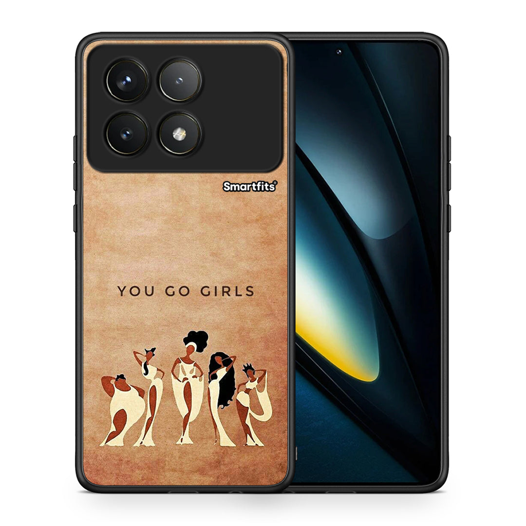 Θήκη Xiaomi Poco F6 Pro 5G You Go Girl από τη Smartfits με σχέδιο στο πίσω μέρος και μαύρο περίβλημα | Xiaomi Poco F6 Pro 5G You Go Girl case with colorful back and black bezels