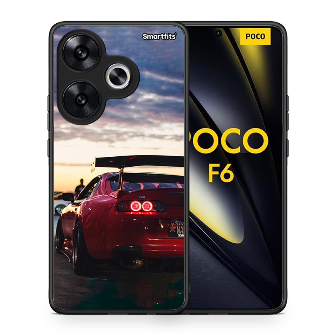 Θήκη Xiaomi Poco F6 Racing Supra από τη Smartfits με σχέδιο στο πίσω μέρος και μαύρο περίβλημα | Xiaomi Poco F6 Racing Supra case with colorful back and black bezels