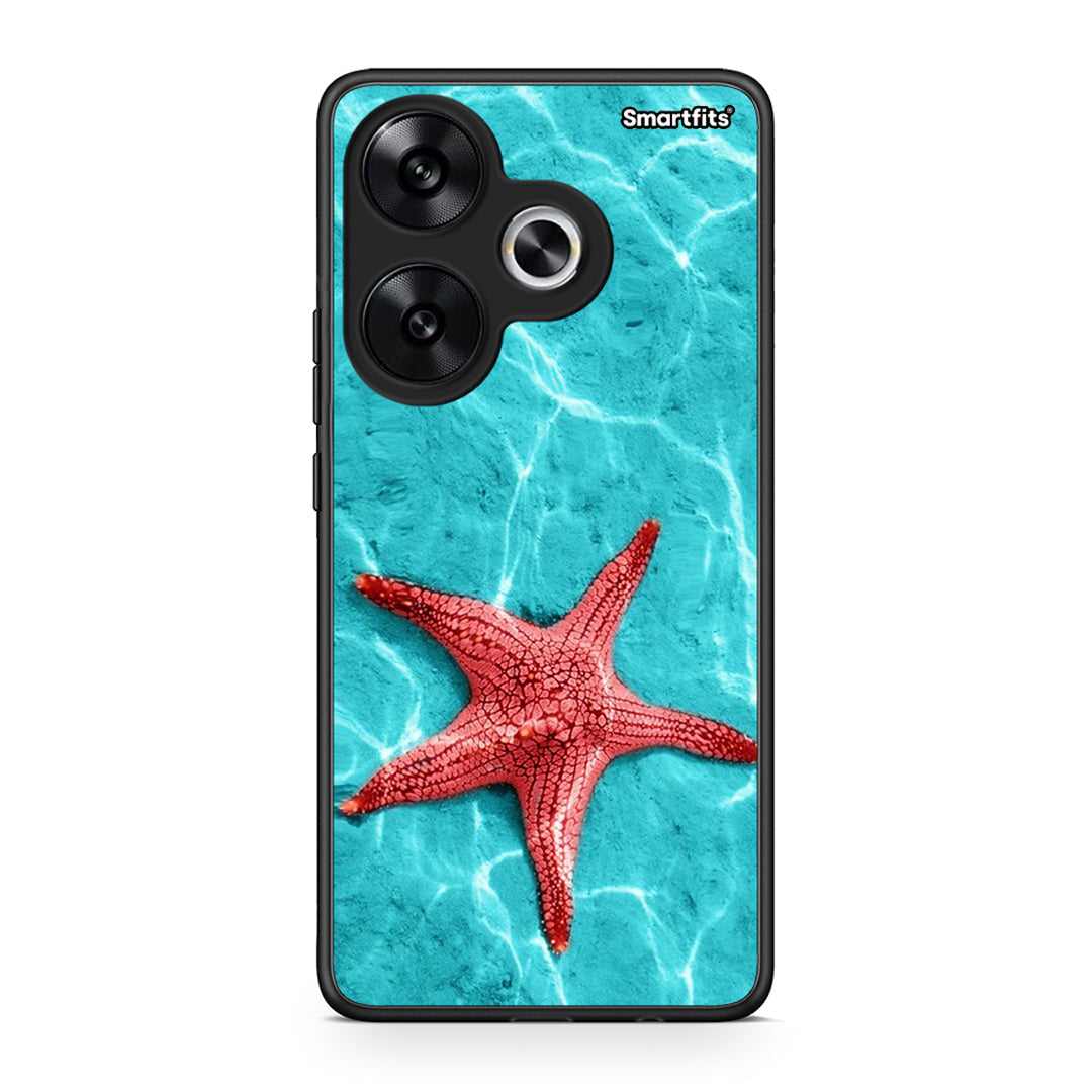 Xiaomi Poco F6 Red Starfish Θήκη από τη Smartfits με σχέδιο στο πίσω μέρος και μαύρο περίβλημα | Smartphone case with colorful back and black bezels by Smartfits