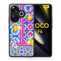 Thumbnail for Θήκη Xiaomi Poco F6 Retro Spring από τη Smartfits με σχέδιο στο πίσω μέρος και μαύρο περίβλημα | Xiaomi Poco F6 Retro Spring case with colorful back and black bezels