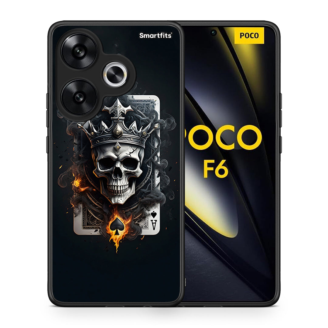 Θήκη Xiaomi Poco F6 Skull King Ace από τη Smartfits με σχέδιο στο πίσω μέρος και μαύρο περίβλημα | Xiaomi Poco F6 Skull King Ace case with colorful back and black bezels