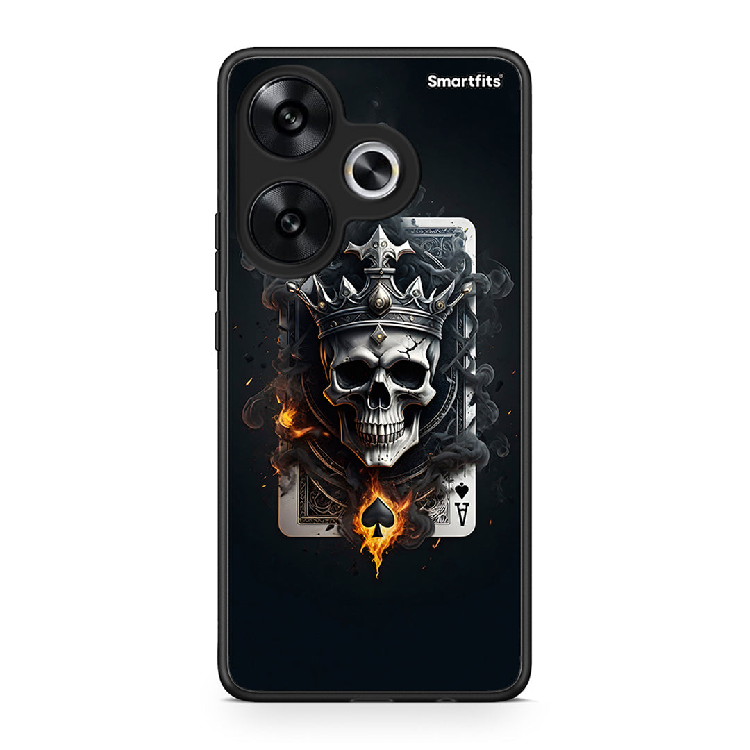 Xiaomi Poco F6 Skull King Ace θήκη από τη Smartfits με σχέδιο στο πίσω μέρος και μαύρο περίβλημα | Smartphone case with colorful back and black bezels by Smartfits