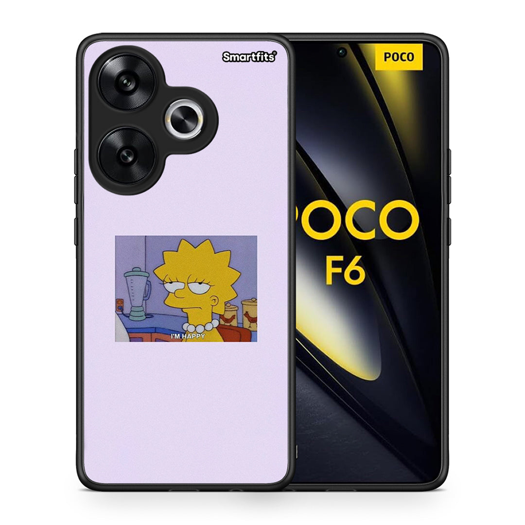 Θήκη Xiaomi Poco F6 So Happy από τη Smartfits με σχέδιο στο πίσω μέρος και μαύρο περίβλημα | Xiaomi Poco F6 So Happy case with colorful back and black bezels