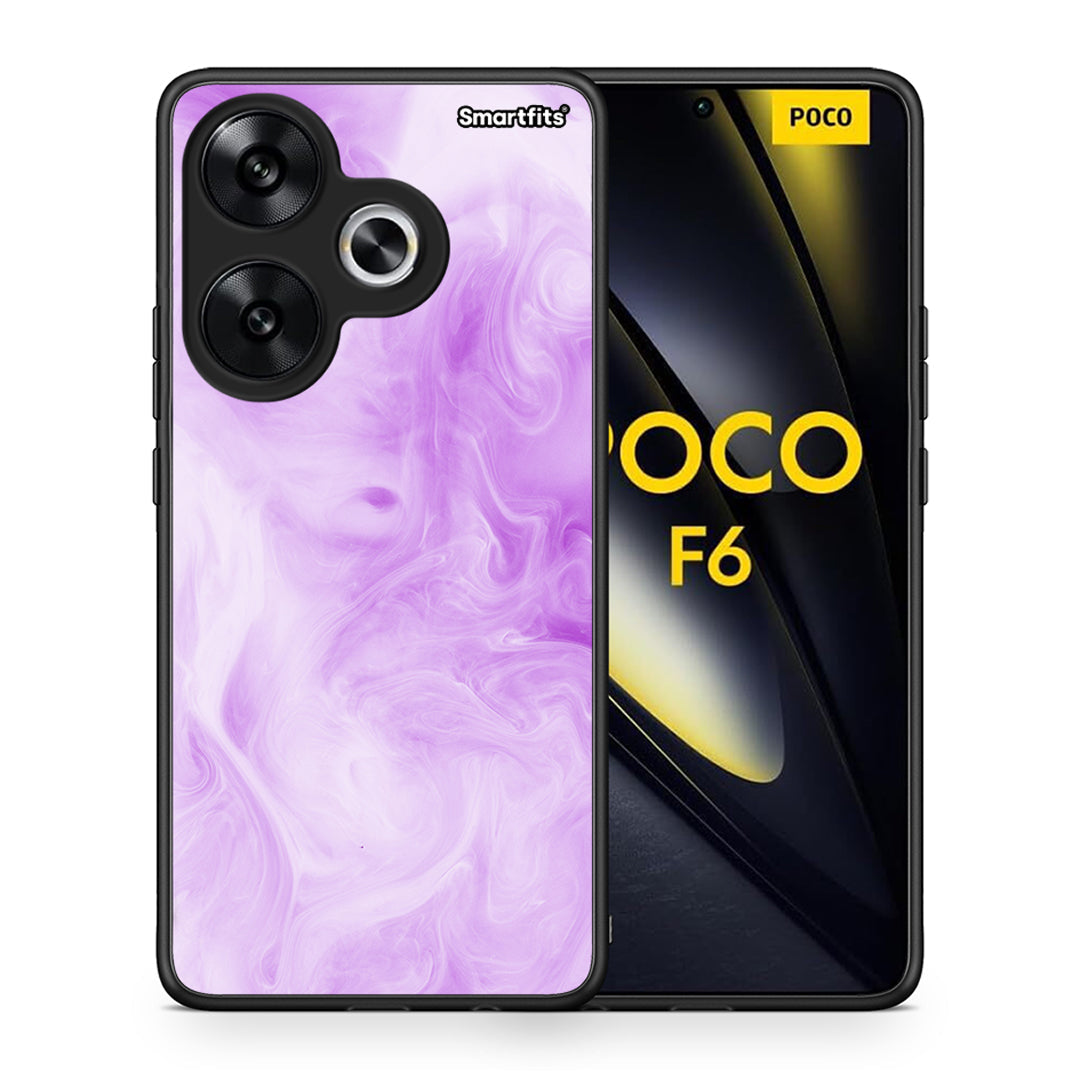 Θήκη Xiaomi Poco F6 Lavender Watercolor από τη Smartfits με σχέδιο στο πίσω μέρος και μαύρο περίβλημα | Xiaomi Poco F6 Lavender Watercolor case with colorful back and black bezels