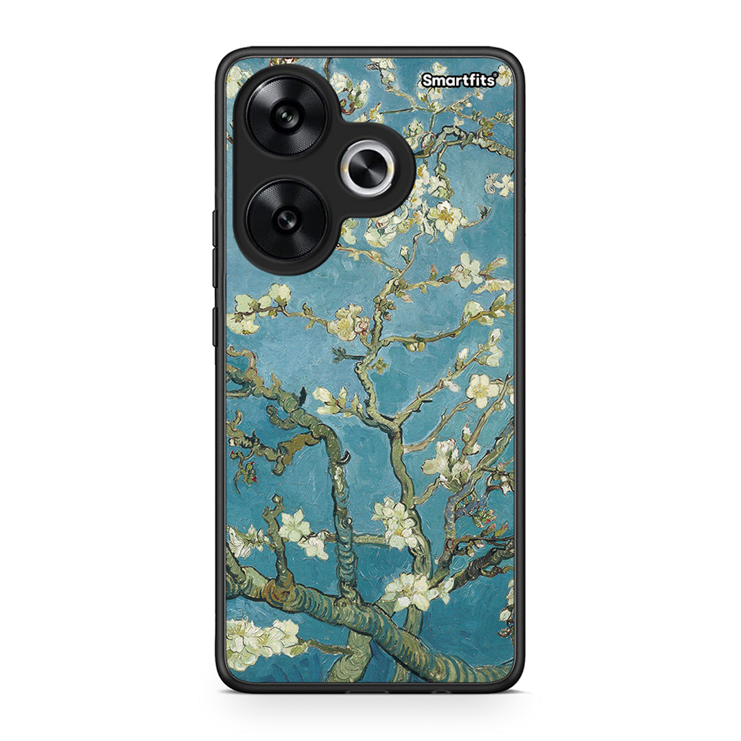 Xiaomi Poco F6 White Blossoms θήκη από τη Smartfits με σχέδιο στο πίσω μέρος και μαύρο περίβλημα | Smartphone case with colorful back and black bezels by Smartfits