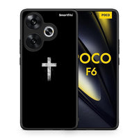 Thumbnail for Θήκη Xiaomi Poco F6 White Cross από τη Smartfits με σχέδιο στο πίσω μέρος και μαύρο περίβλημα | Xiaomi Poco F6 White Cross case with colorful back and black bezels