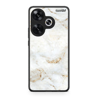 Thumbnail for Xiaomi Poco F6 White Gold Marble θήκη από τη Smartfits με σχέδιο στο πίσω μέρος και μαύρο περίβλημα | Smartphone case with colorful back and black bezels by Smartfits