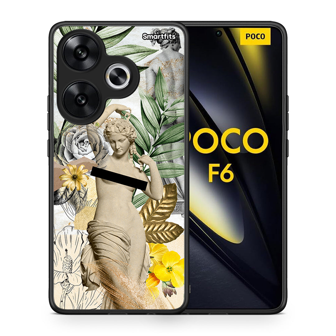 Θήκη Xiaomi Poco F6 Woman Statue από τη Smartfits με σχέδιο στο πίσω μέρος και μαύρο περίβλημα | Xiaomi Poco F6 Woman Statue case with colorful back and black bezels