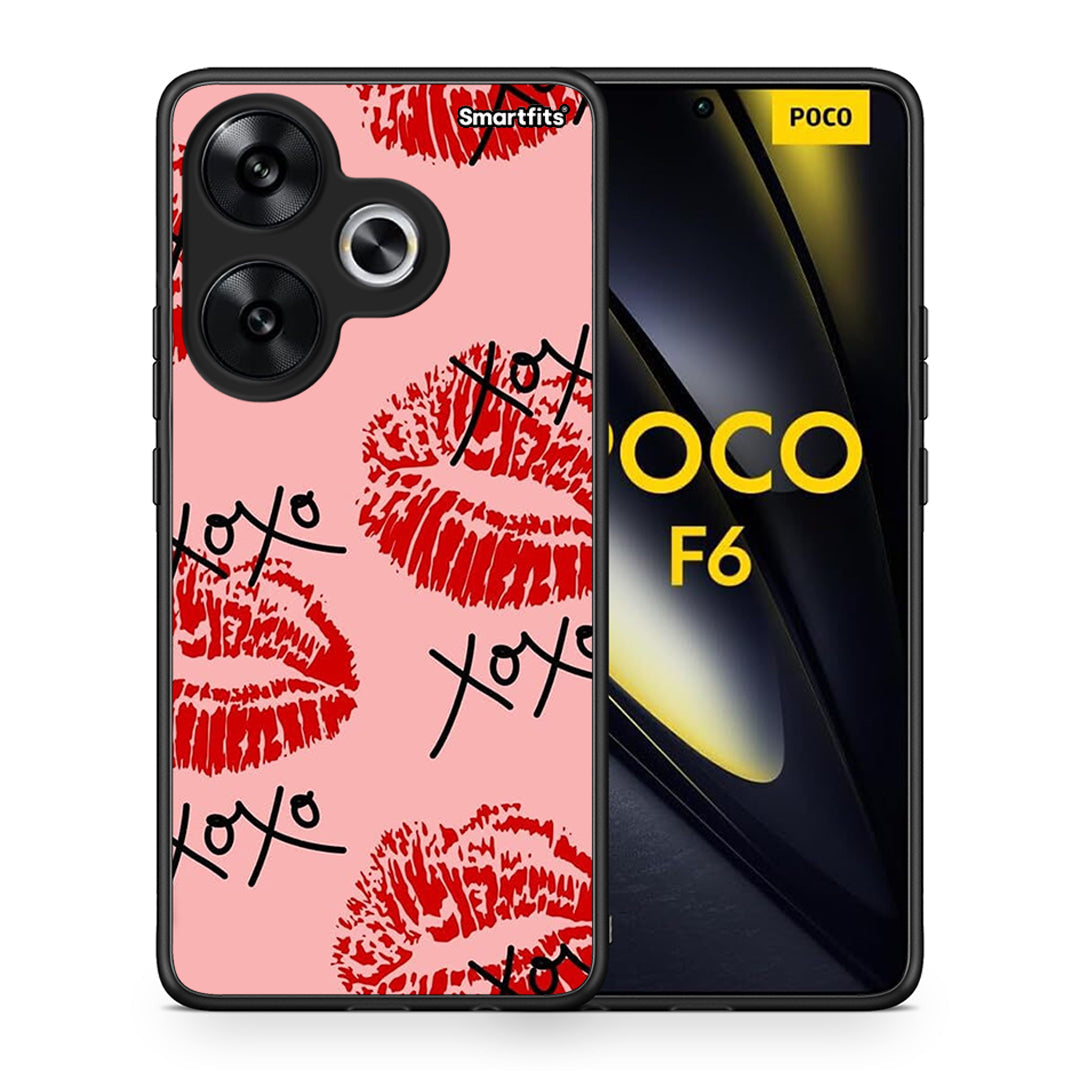 Θήκη Xiaomi Poco F6 XOXO Lips από τη Smartfits με σχέδιο στο πίσω μέρος και μαύρο περίβλημα | Xiaomi Poco F6 XOXO Lips case with colorful back and black bezels