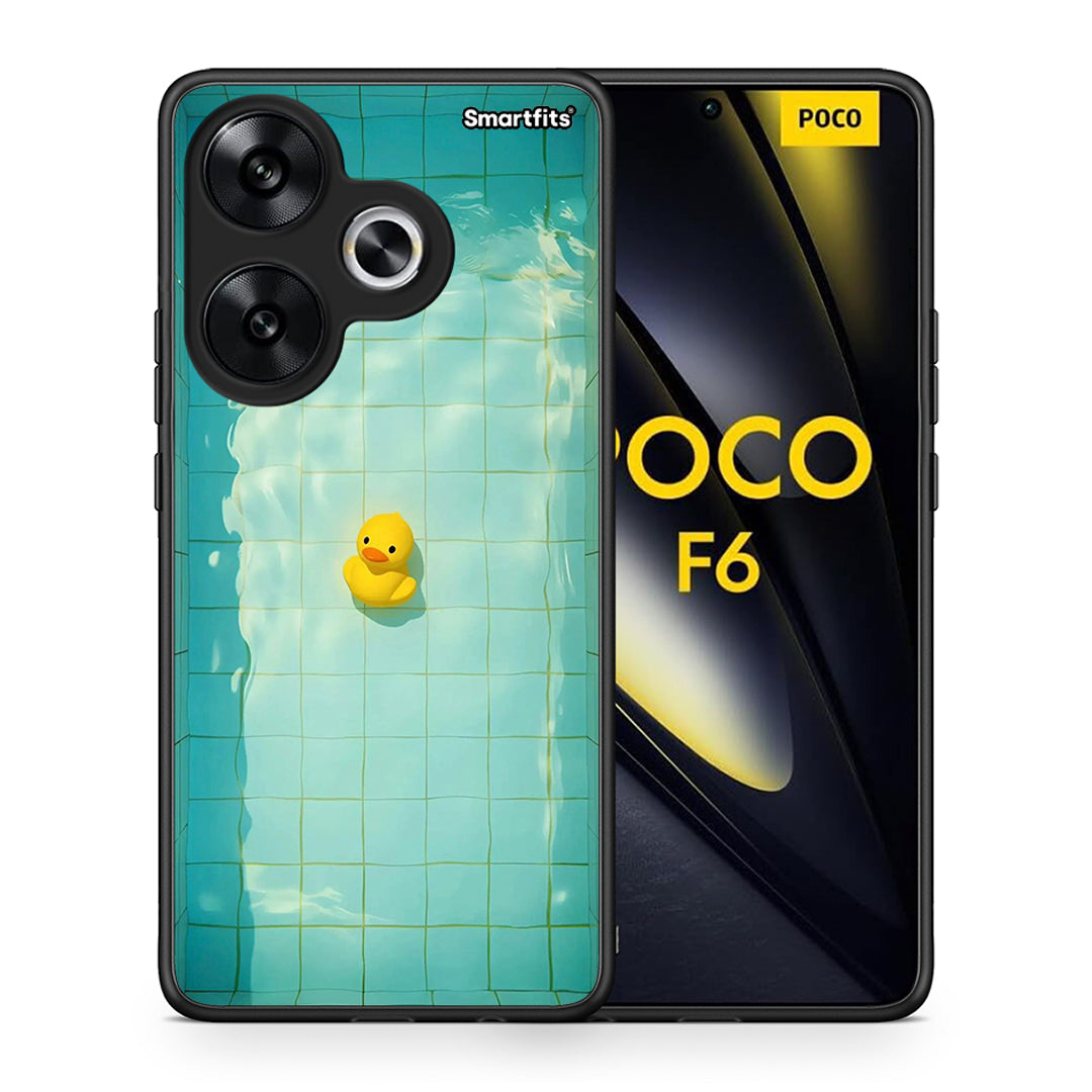 Θήκη Xiaomi Poco F6 Yellow Duck από τη Smartfits με σχέδιο στο πίσω μέρος και μαύρο περίβλημα | Xiaomi Poco F6 Yellow Duck case with colorful back and black bezels