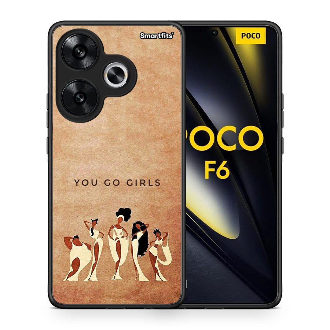 Θήκη Xiaomi Poco F6 You Go Girl από τη Smartfits με σχέδιο στο πίσω μέρος και μαύρο περίβλημα | Xiaomi Poco F6 You Go Girl case with colorful back and black bezels