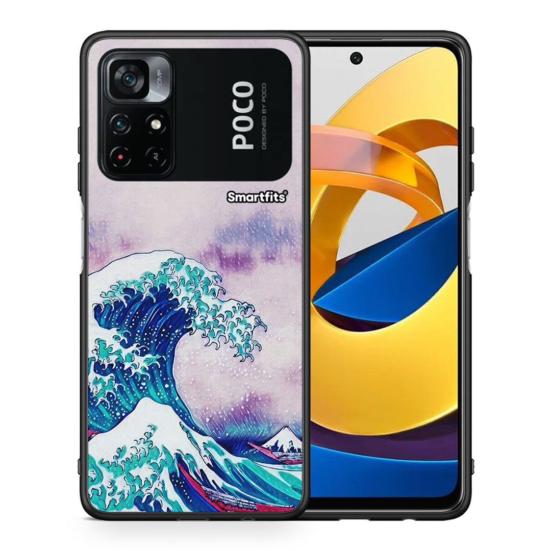 Θήκη Xiaomi Poco M4 Pro 4G Blue Waves από τη Smartfits με σχέδιο στο πίσω μέρος και μαύρο περίβλημα | Xiaomi Poco M4 Pro 4G Blue Waves case with colorful back and black bezels