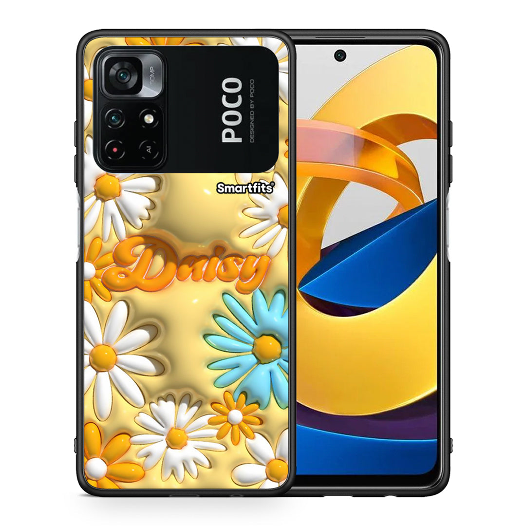 Θήκη Xiaomi Poco M4 Pro 4G Bubble Daisies από τη Smartfits με σχέδιο στο πίσω μέρος και μαύρο περίβλημα | Xiaomi Poco M4 Pro 4G Bubble Daisies case with colorful back and black bezels