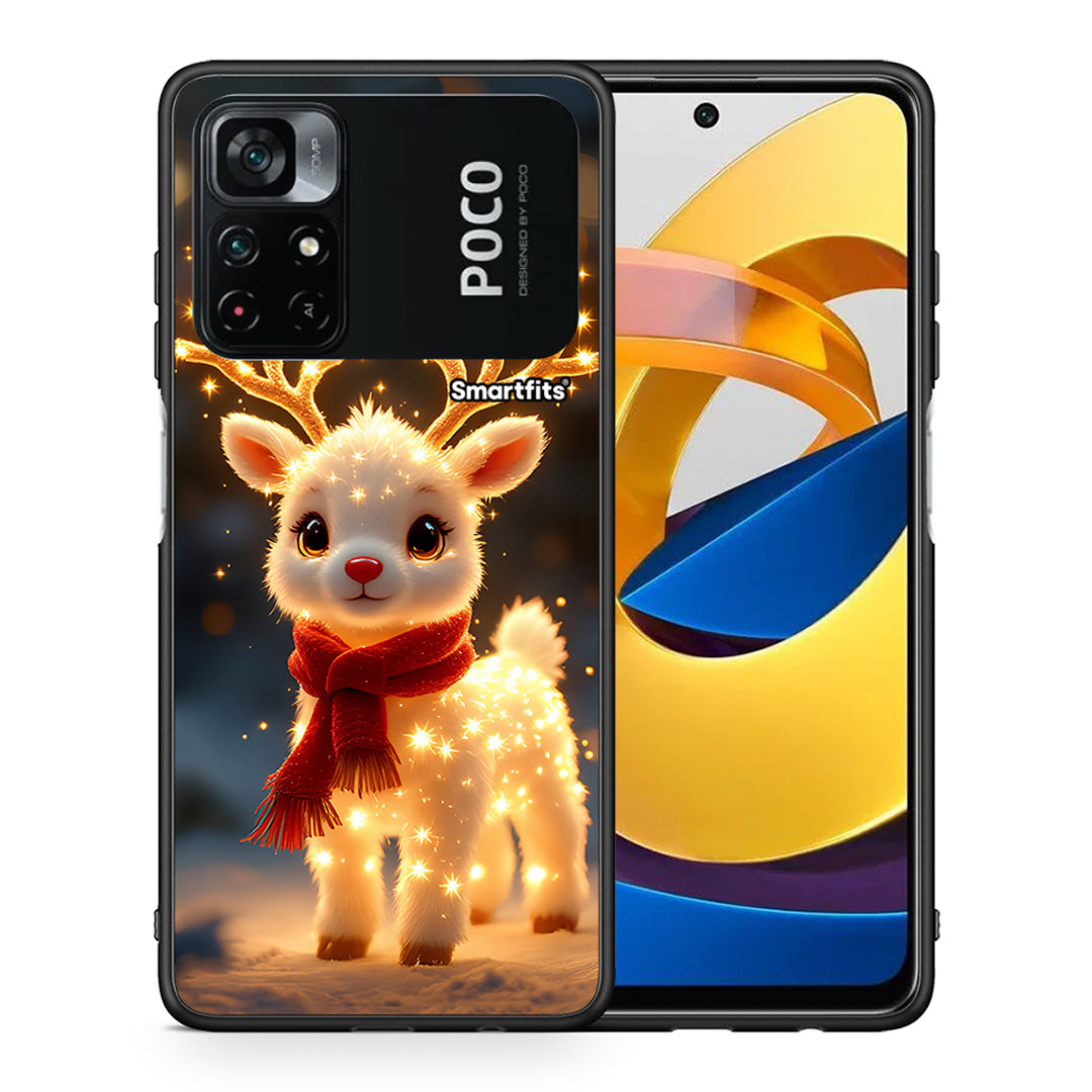 Θήκη Xiaomi Poco M4 Pro 4G Christmas Cutie από τη Smartfits με σχέδιο στο πίσω μέρος και μαύρο περίβλημα | Xiaomi Poco M4 Pro 4G Christmas Cutie case with colorful back and black bezels