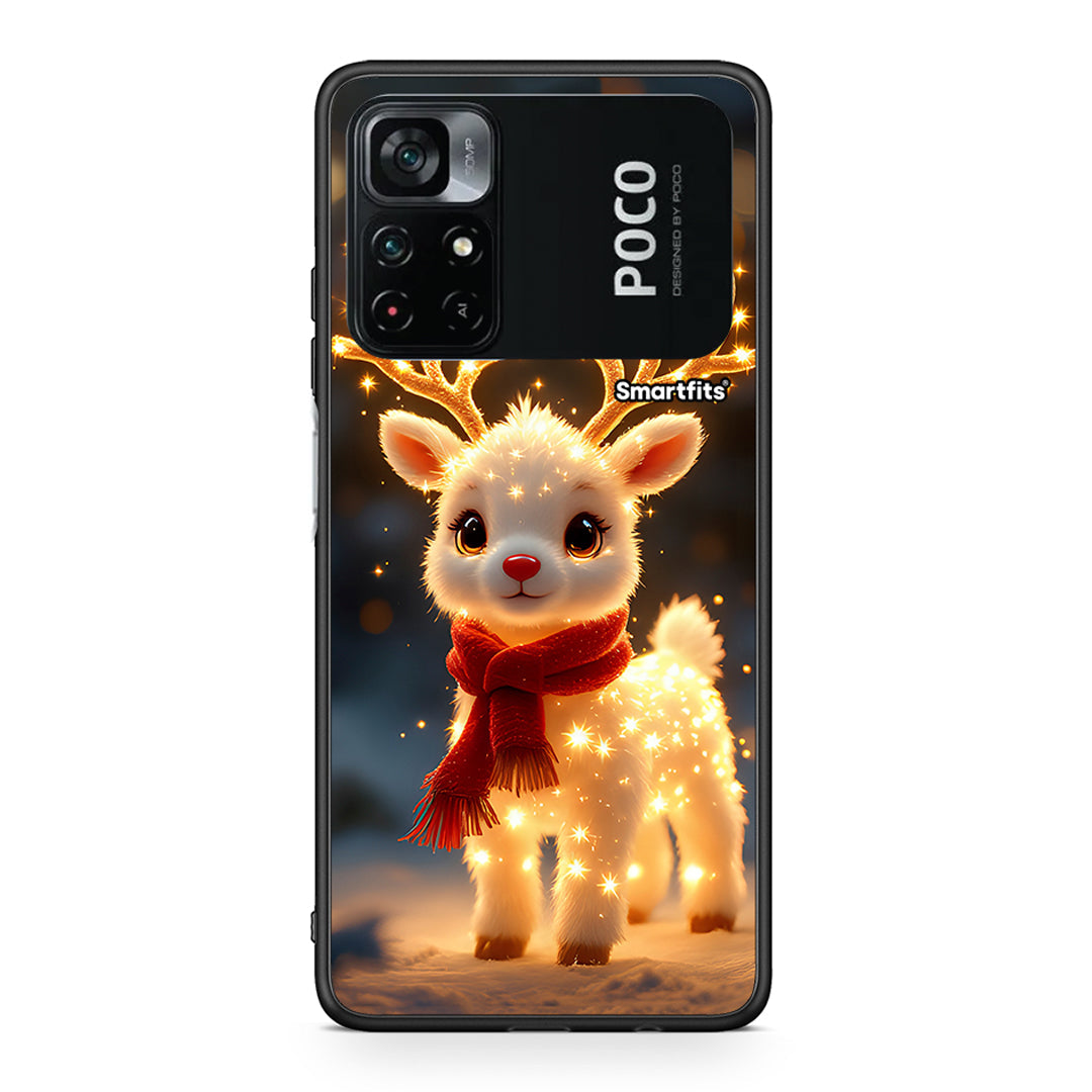 Xiaomi Poco M4 Pro 4G Christmas Cutie θήκη από τη Smartfits με σχέδιο στο πίσω μέρος και μαύρο περίβλημα | Smartphone case with colorful back and black bezels by Smartfits