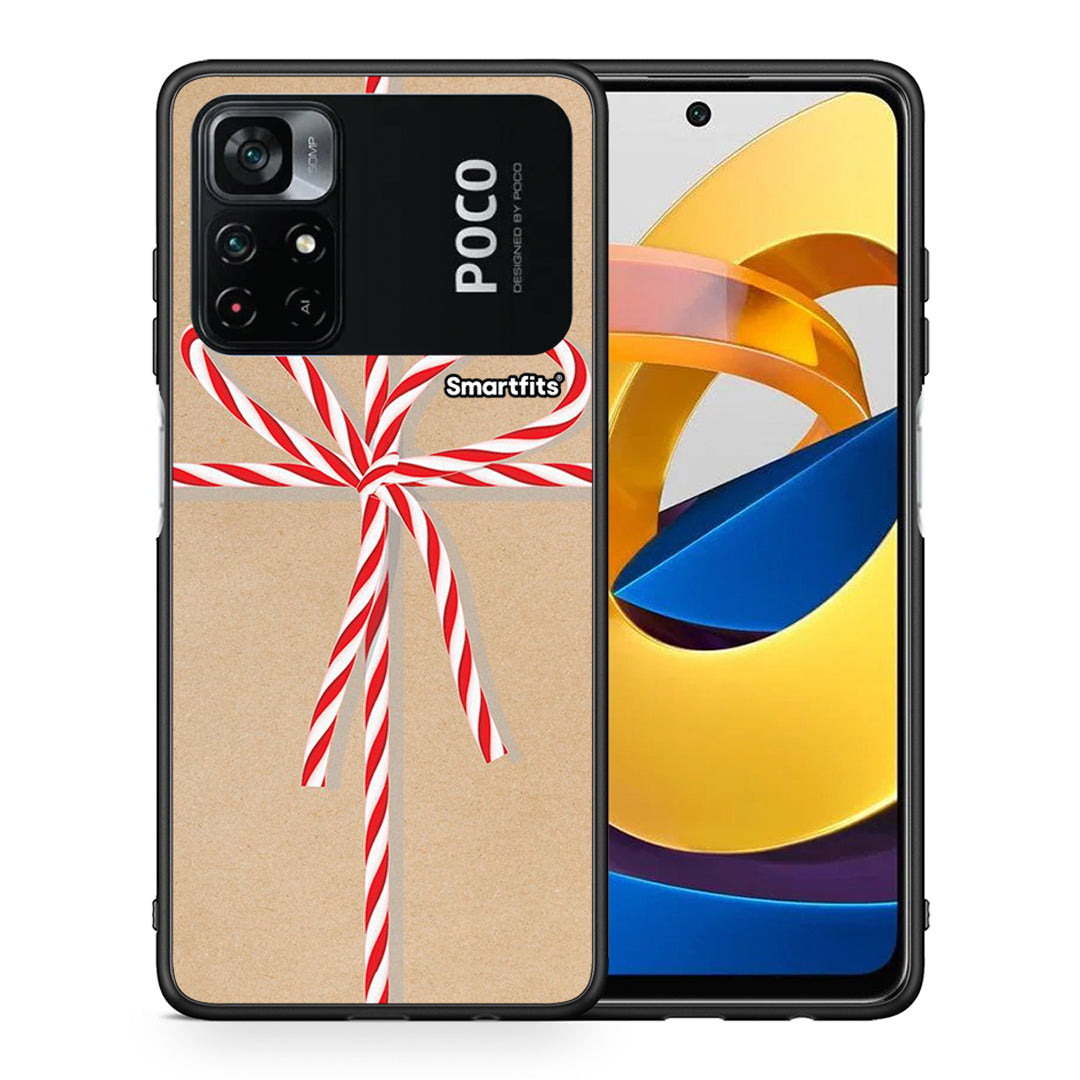 Θήκη Xiaomi Poco M4 Pro 4G Christmas Gift από τη Smartfits με σχέδιο στο πίσω μέρος και μαύρο περίβλημα | Xiaomi Poco M4 Pro 4G Christmas Gift case with colorful back and black bezels