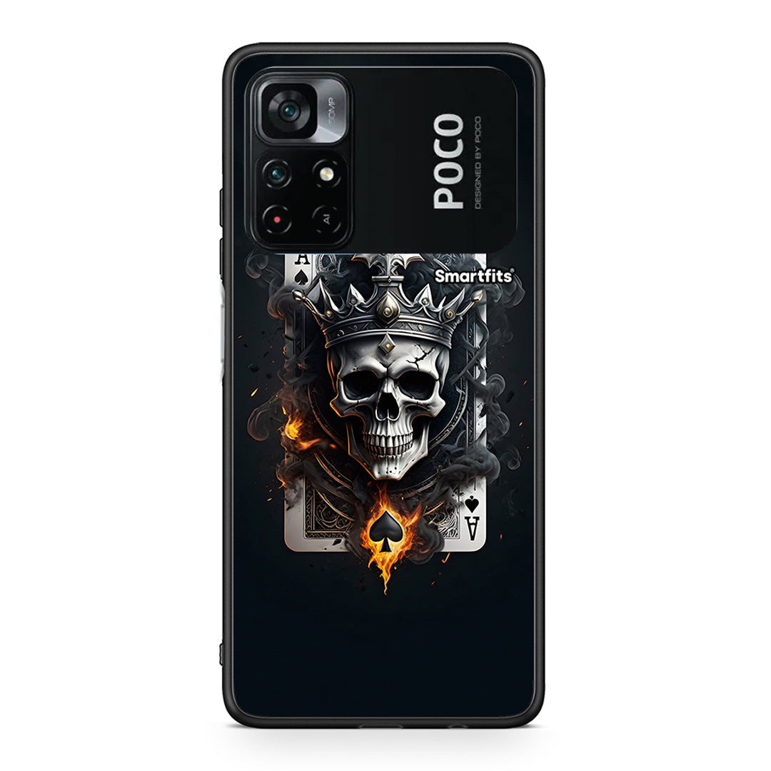 Xiaomi Poco M4 Pro 4G Skull King Ace θήκη από τη Smartfits με σχέδιο στο πίσω μέρος και μαύρο περίβλημα | Smartphone case with colorful back and black bezels by Smartfits