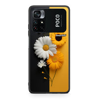 Thumbnail for Xiaomi Poco M4 Pro 4G Yellow Daisies θήκη από τη Smartfits με σχέδιο στο πίσω μέρος και μαύρο περίβλημα | Smartphone case with colorful back and black bezels by Smartfits