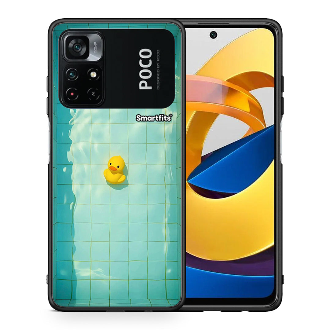 Θήκη Xiaomi Poco M4 Pro 4G Yellow Duck από τη Smartfits με σχέδιο στο πίσω μέρος και μαύρο περίβλημα | Xiaomi Poco M4 Pro 4G Yellow Duck case with colorful back and black bezels