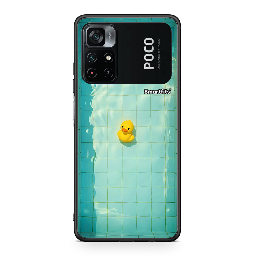 Xiaomi Poco M4 Pro 4G Yellow Duck θήκη από τη Smartfits με σχέδιο στο πίσω μέρος και μαύρο περίβλημα | Smartphone case with colorful back and black bezels by Smartfits