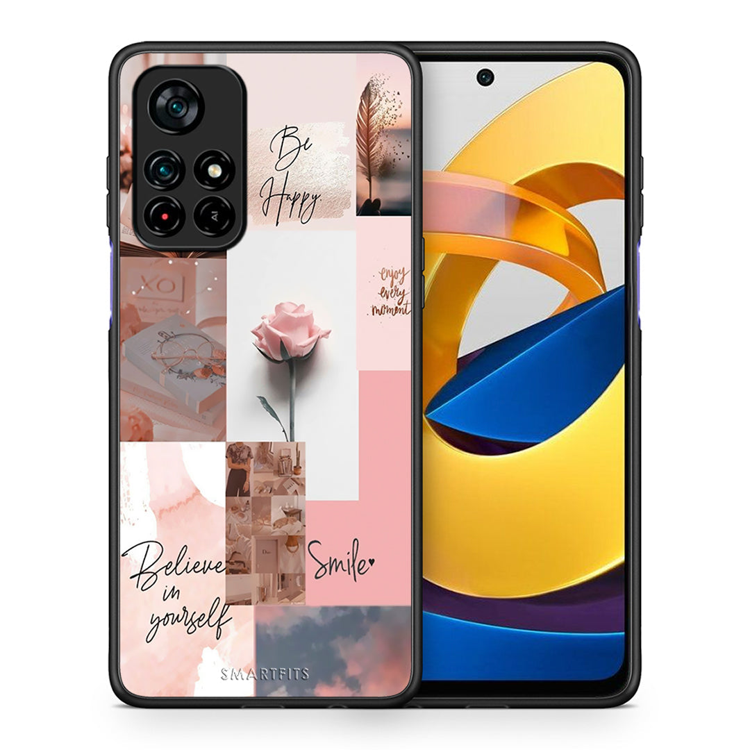 Θήκη Xiaomi Poco M4 Pro 5G Aesthetic Collage από τη Smartfits με σχέδιο στο πίσω μέρος και μαύρο περίβλημα | Xiaomi Poco M4 Pro 5G Aesthetic Collage case with colorful back and black bezels