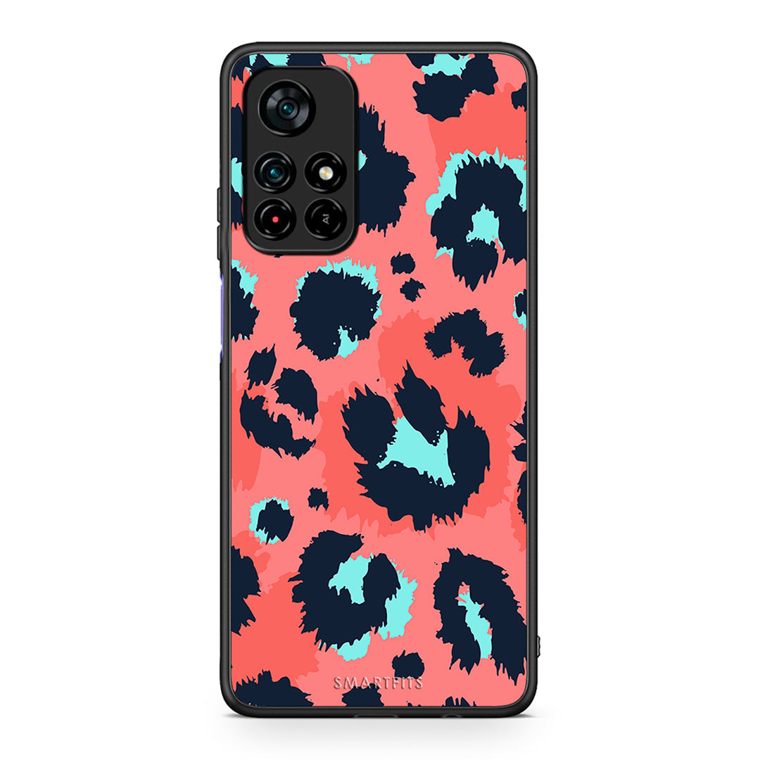 22 - Xiaomi Poco M4 Pro 5G Pink Leopard Animal case, cover, bumper