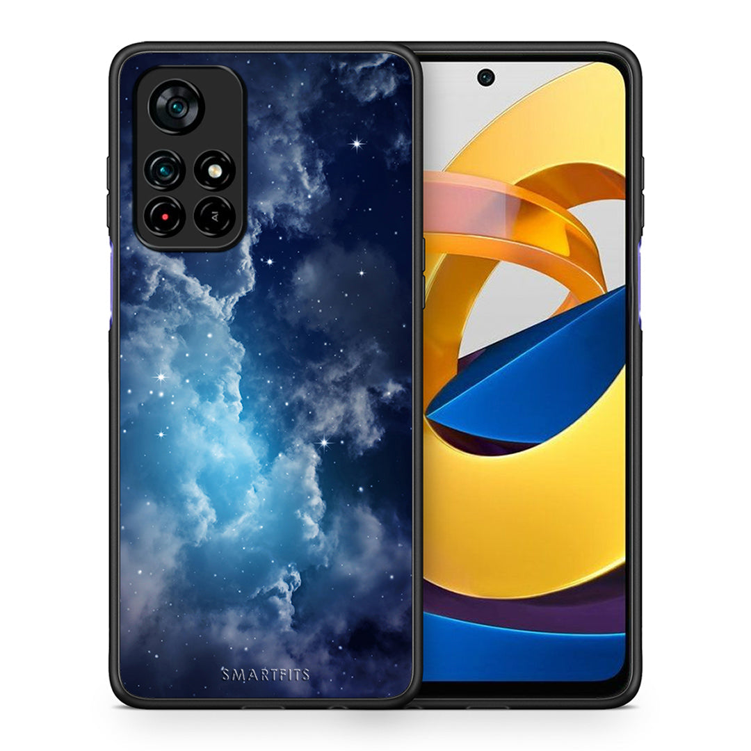 Θήκη Xiaomi Poco M4 Pro 5G Blue Sky Galaxy από τη Smartfits με σχέδιο στο πίσω μέρος και μαύρο περίβλημα | Xiaomi Poco M4 Pro 5G Blue Sky Galaxy case with colorful back and black bezels