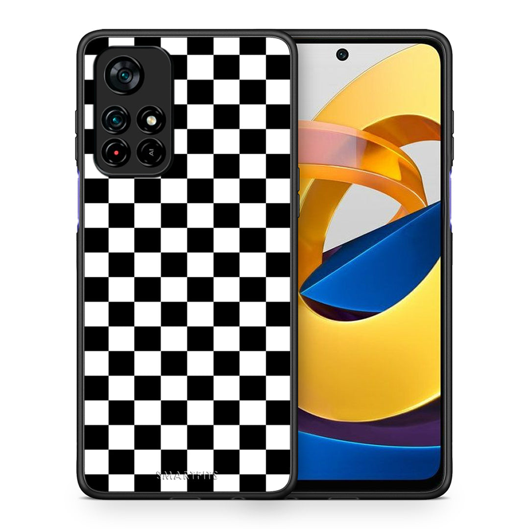 Θήκη Xiaomi Poco M4 Pro 5G Squares Geometric από τη Smartfits με σχέδιο στο πίσω μέρος και μαύρο περίβλημα | Xiaomi Poco M4 Pro 5G Squares Geometric case with colorful back and black bezels