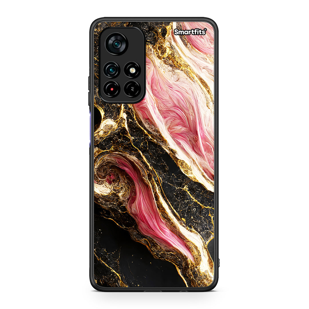 Xiaomi Poco M4 Pro 5G Glamorous Pink Marble θήκη από τη Smartfits με σχέδιο στο πίσω μέρος και μαύρο περίβλημα | Smartphone case with colorful back and black bezels by Smartfits