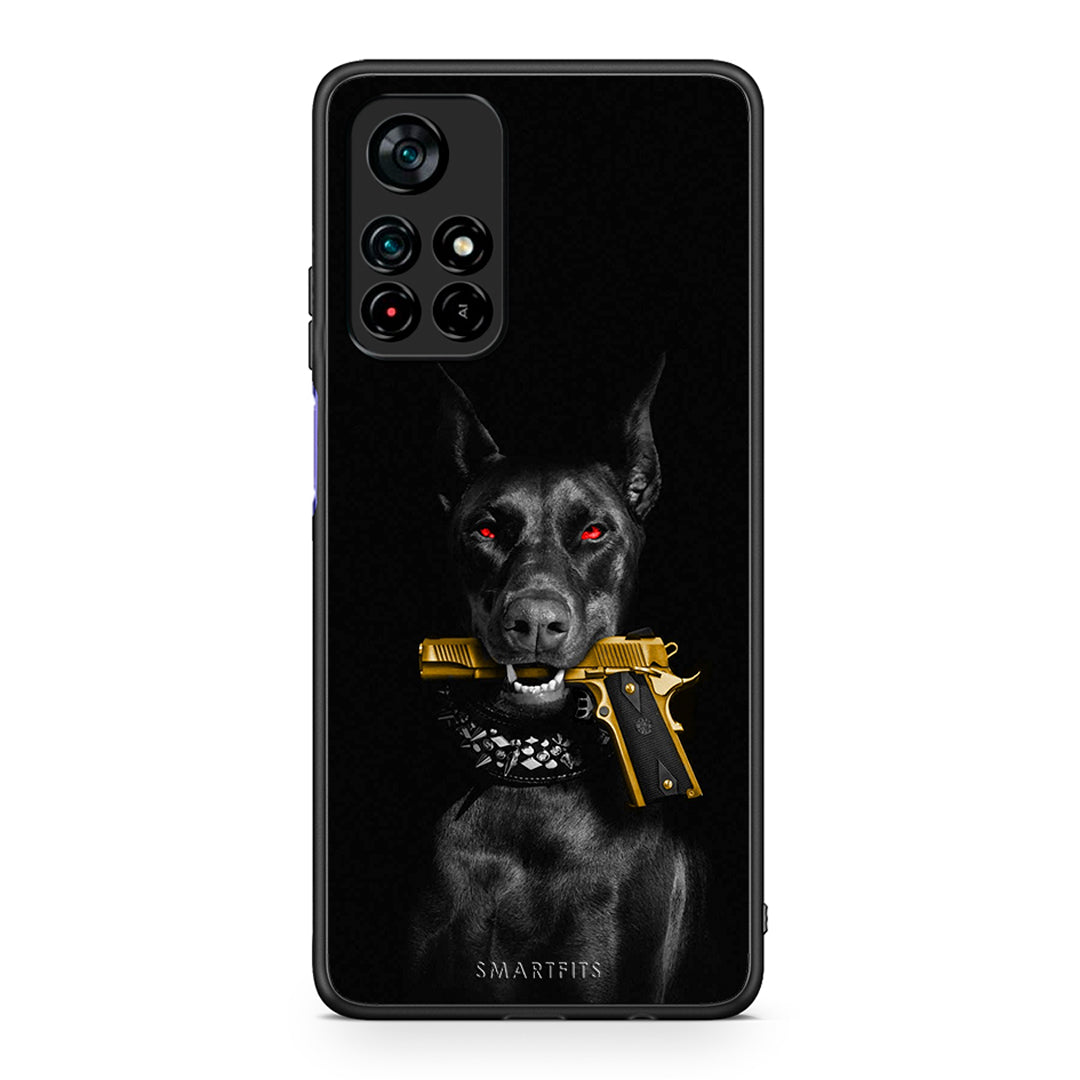 Xiaomi Poco M4 Pro 5G Golden Gun Θήκη Αγίου Βαλεντίνου από τη Smartfits με σχέδιο στο πίσω μέρος και μαύρο περίβλημα | Smartphone case with colorful back and black bezels by Smartfits