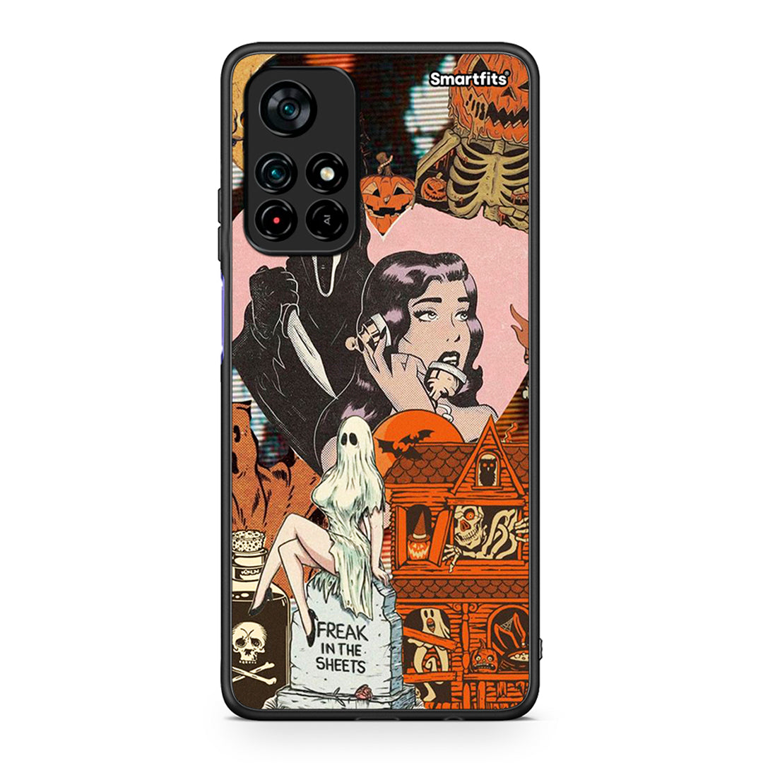 Xiaomi Poco M4 Pro 5G Halloween Collage θήκη από τη Smartfits με σχέδιο στο πίσω μέρος και μαύρο περίβλημα | Smartphone case with colorful back and black bezels by Smartfits