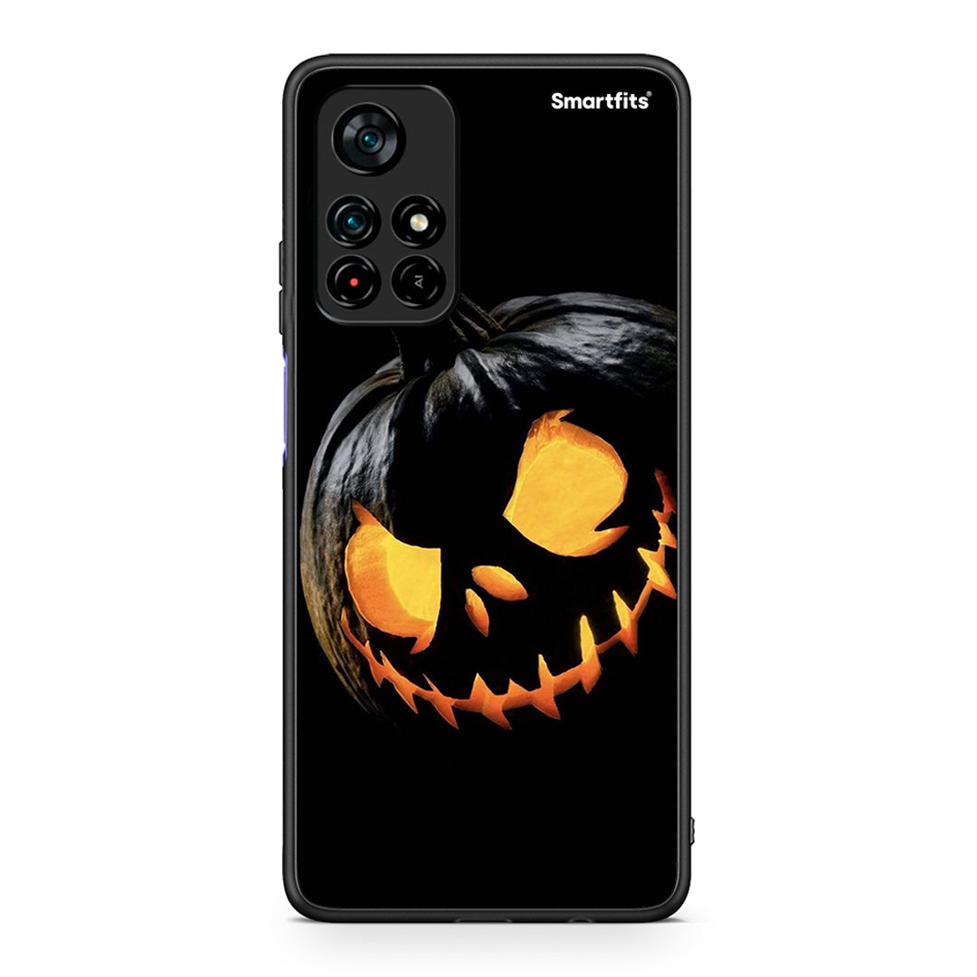 Xiaomi Poco M4 Pro 5G Halloween Scary Pumpkin θήκη από τη Smartfits με σχέδιο στο πίσω μέρος και μαύρο περίβλημα | Smartphone case with colorful back and black bezels by Smartfits