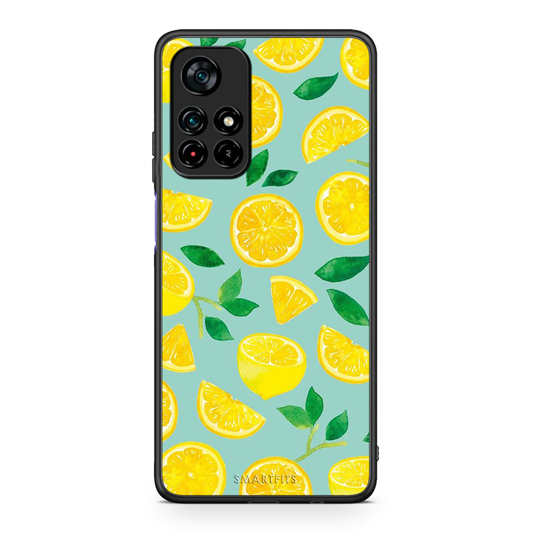 Xiaomi Poco M4 Pro 5G Lemons θήκη από τη Smartfits με σχέδιο στο πίσω μέρος και μαύρο περίβλημα | Smartphone case with colorful back and black bezels by Smartfits