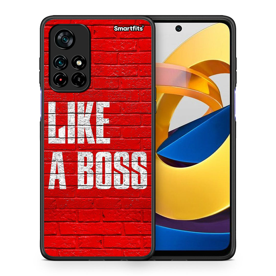 Θήκη Xiaomi Poco M4 Pro 5G Like A Boss από τη Smartfits με σχέδιο στο πίσω μέρος και μαύρο περίβλημα | Xiaomi Poco M4 Pro 5G Like A Boss case with colorful back and black bezels