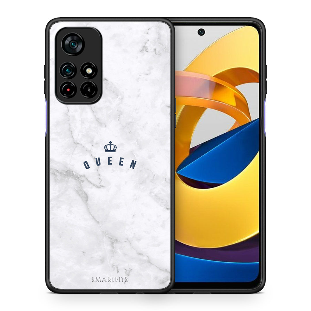 Θήκη Xiaomi Poco M4 Pro 5G Queen Marble από τη Smartfits με σχέδιο στο πίσω μέρος και μαύρο περίβλημα | Xiaomi Poco M4 Pro 5G Queen Marble case with colorful back and black bezels