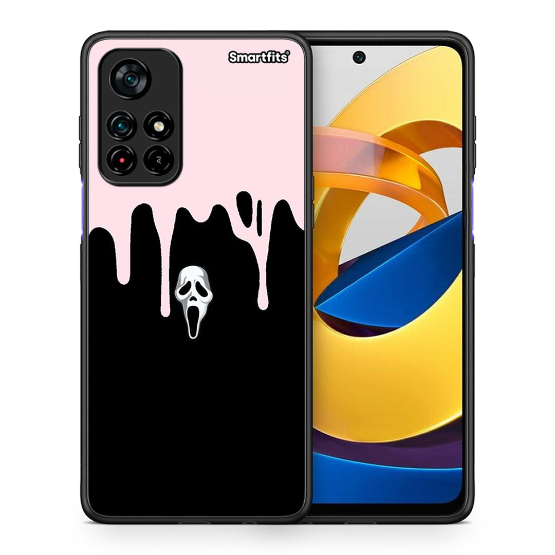 Θήκη Xiaomi Poco M4 Pro 5G Melting Halloween Mask από τη Smartfits με σχέδιο στο πίσω μέρος και μαύρο περίβλημα | Xiaomi Poco M4 Pro 5G Melting Halloween Mask case with colorful back and black bezels