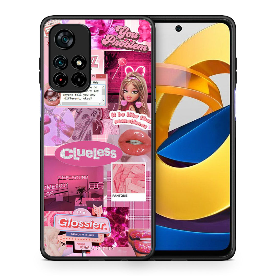 Θήκη Αγίου Βαλεντίνου Xiaomi Poco M4 Pro 5G Pink Love από τη Smartfits με σχέδιο στο πίσω μέρος και μαύρο περίβλημα | Xiaomi Poco M4 Pro 5G Pink Love case with colorful back and black bezels