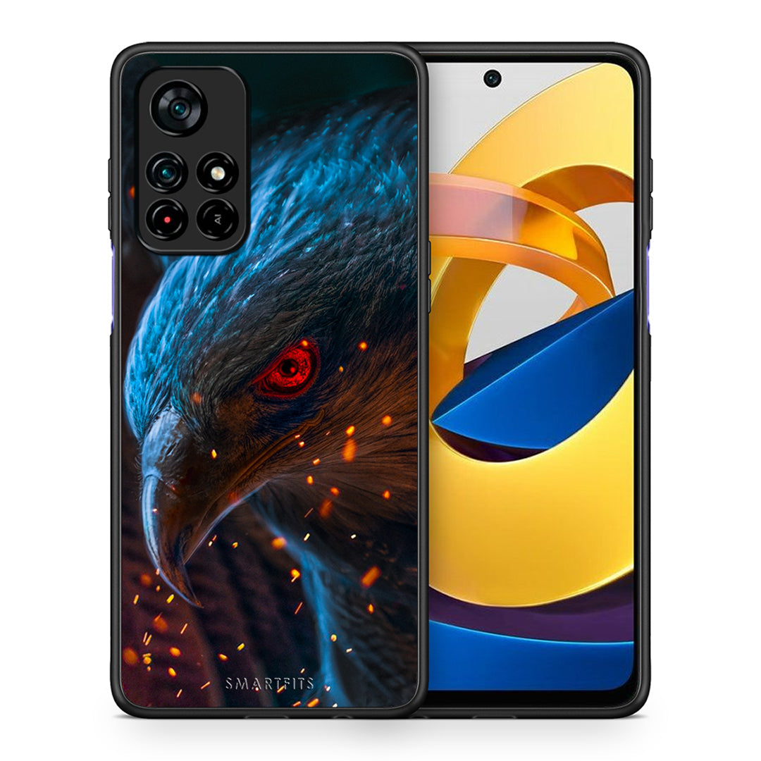 Θήκη Xiaomi Poco M4 Pro 5G Eagle PopArt από τη Smartfits με σχέδιο στο πίσω μέρος και μαύρο περίβλημα | Xiaomi Poco M4 Pro 5G Eagle PopArt case with colorful back and black bezels