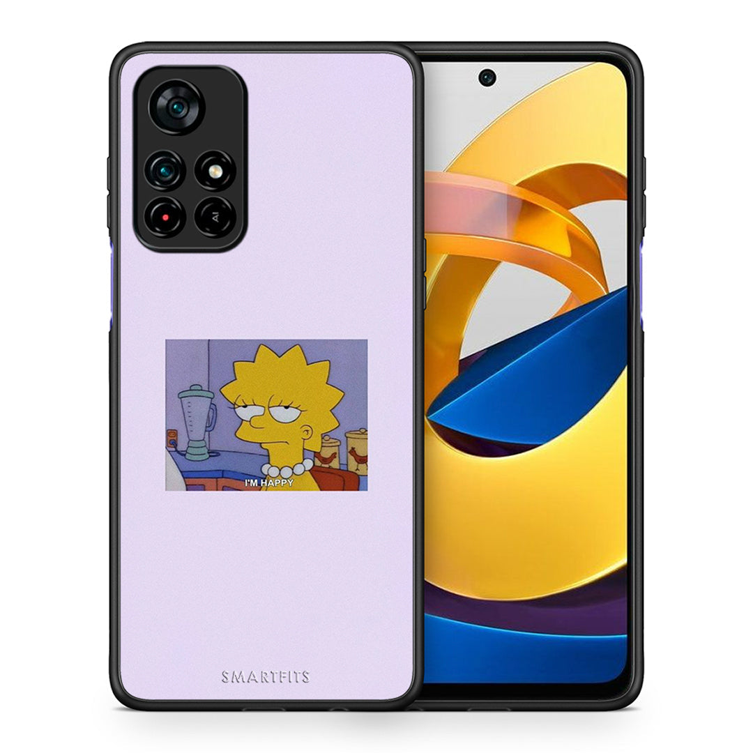 Θήκη Xiaomi Poco M4 Pro 5G So Happy από τη Smartfits με σχέδιο στο πίσω μέρος και μαύρο περίβλημα | Xiaomi Poco M4 Pro 5G So Happy case with colorful back and black bezels