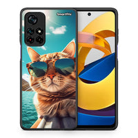 Thumbnail for Θήκη Xiaomi Poco M4 Pro 5G Summer Cat από τη Smartfits με σχέδιο στο πίσω μέρος και μαύρο περίβλημα | Xiaomi Poco M4 Pro 5G Summer Cat case with colorful back and black bezels