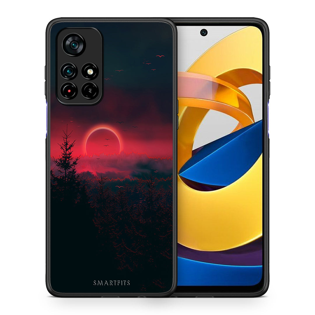 Θήκη Xiaomi Poco M4 Pro 5G Sunset Tropic από τη Smartfits με σχέδιο στο πίσω μέρος και μαύρο περίβλημα | Xiaomi Poco M4 Pro 5G Sunset Tropic case with colorful back and black bezels